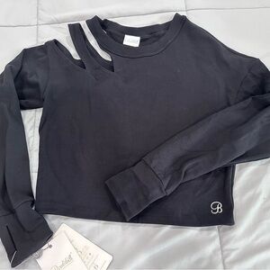 Bombshell Sportswear Black Cut-Out Long Sleeve Top